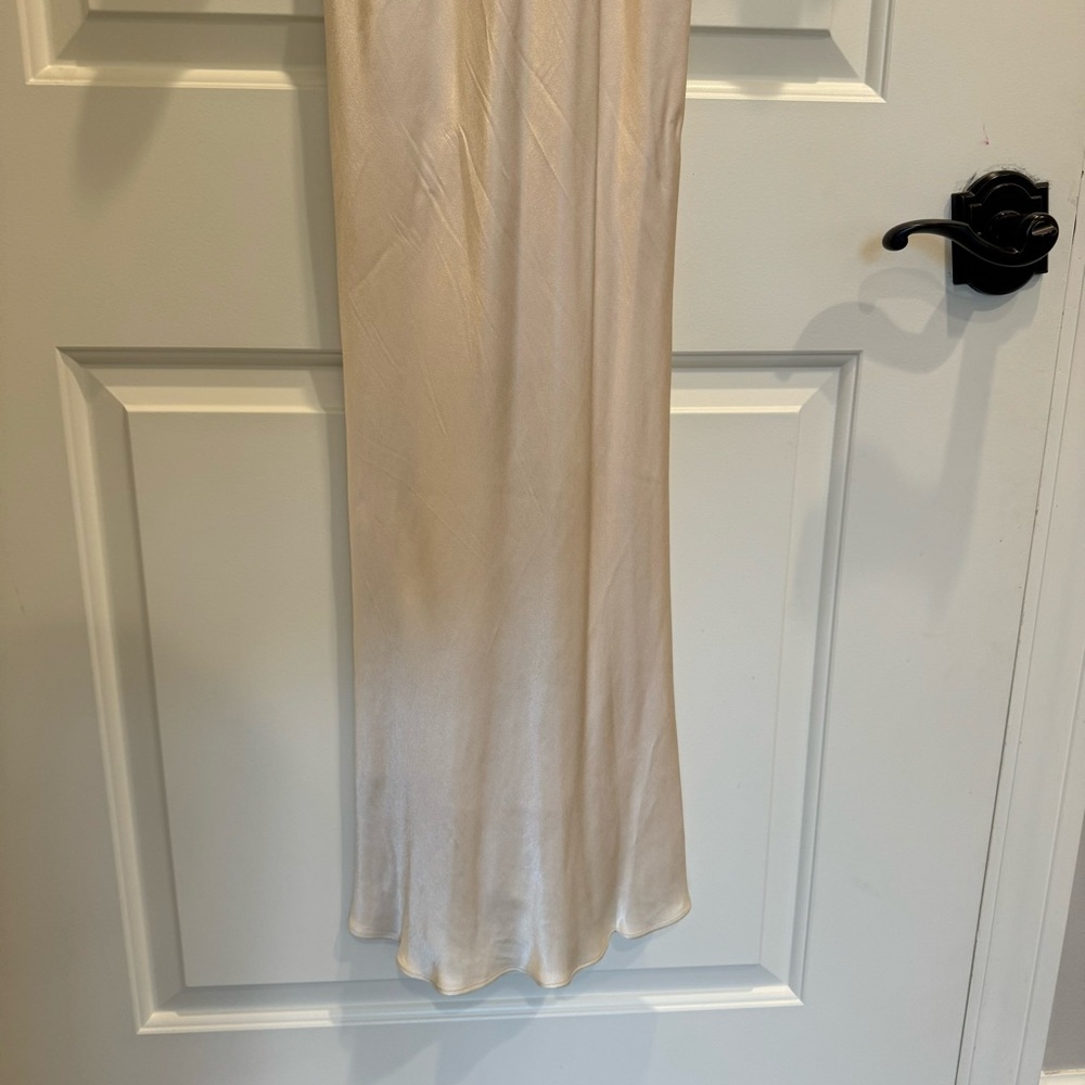 Shona Joy La Lune Frill Cuff Bias Midi Dress in Cream size 4 - Picture 7 of 10